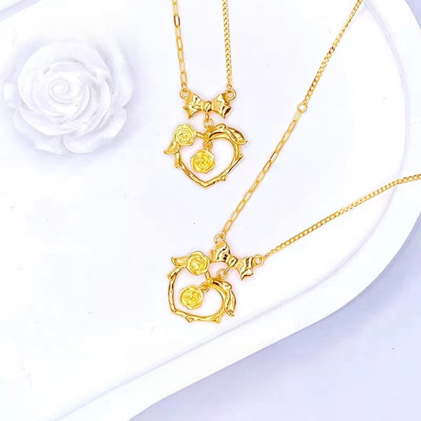 ORIGINAL GOLD  FLOWER YANG ROSE NECKLACE