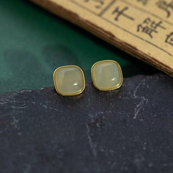 ORIGINAL NATURAL HOTAN JADE EARRINGS