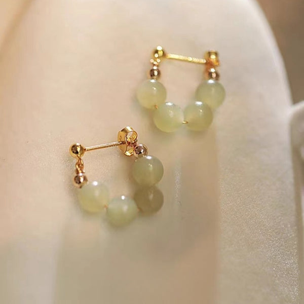 ORIGINAL HOTAN JADE BEAD EARRINGS