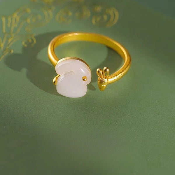 KISALL ORIGINAL LITTLE RABBIT HOTAN JADE RING