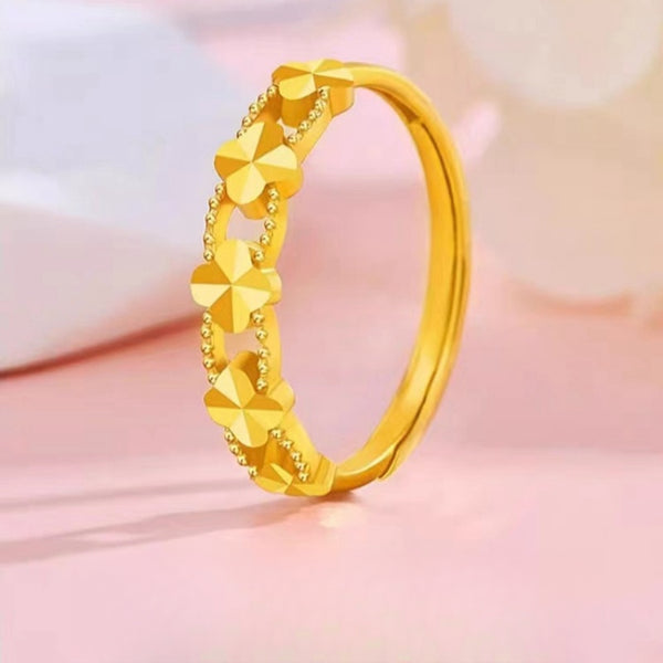 KISALL ORIGINAL GOLD FOUR LEAF GRASS RING