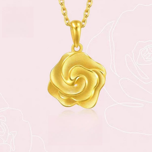 ORIGINAL GOLD  HEART ROSE NECKLACE