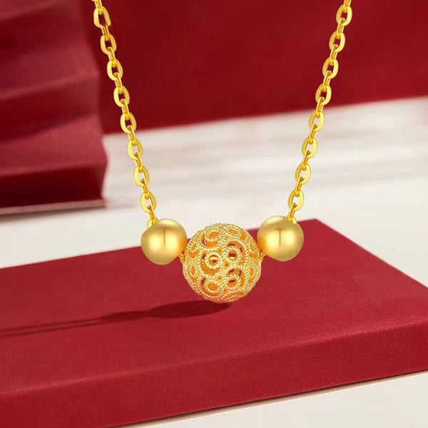 ORIGINAL GOLD  LINGLONG EMBROIDERY BALL NECKLACE