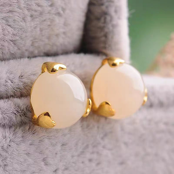 ORIGINAL HOTAN JADE WHITE JADE EARRINGS