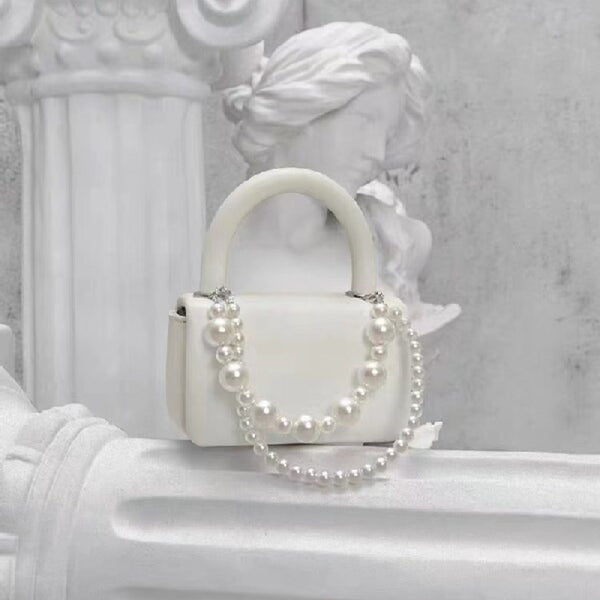 Original Texture Small Square Bag With Niche Design And TemperAment Pearl Portable Bag