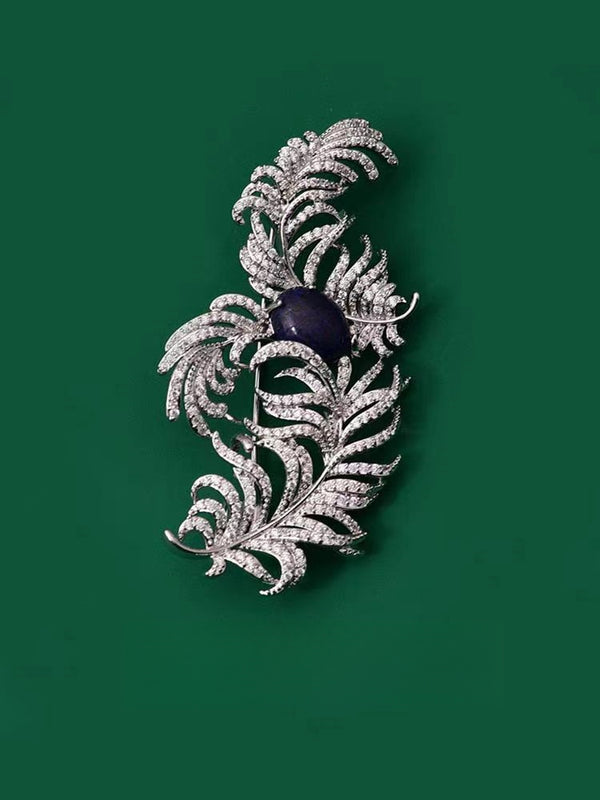 KISALL Brilliant Feather Brooch