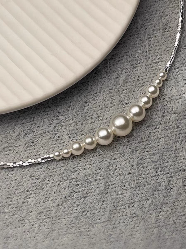 KISALL  Shattered Silver Pearl Necklace