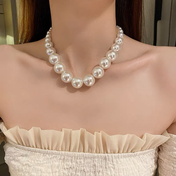 Original High-end Gradient Large Pearl Necklace