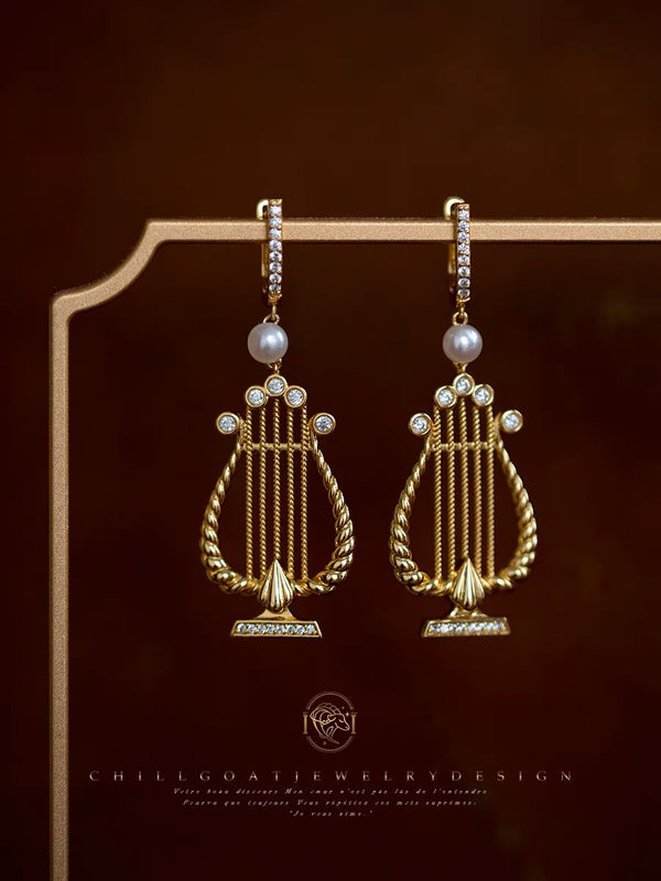 Outside the Circle Sheep "Greek Harp" Ear Studs