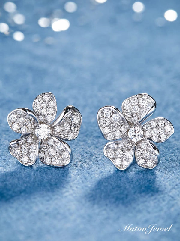 Beautiful Flower Crystal Earrings