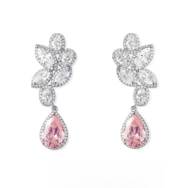 KISALL Asymmetric Diamond Powder Crystal Droplet Earrings